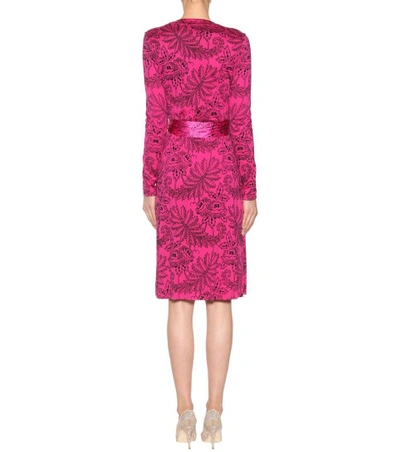 Shop Diane Von Furstenberg Printed Silk Dress In Pink