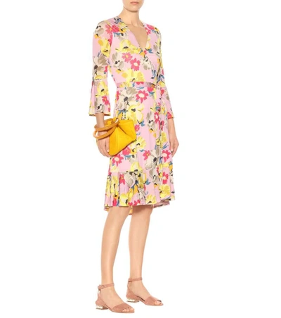 Shop Etro Floral-printed Wrap Dress In Multicoloured