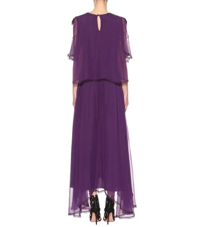 Shop Chloé Silk Dress In Purple