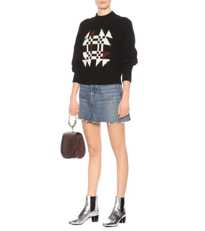 Shop Isabel Marant Lawrie Cotton And Wool-blend Sweater In Black