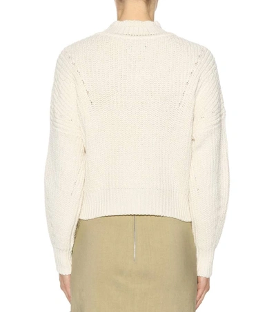 Shop Isabel Marant Lawrie Cotton And Wool-blend Sweater In White