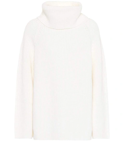 Shop Chloé Wool Turtleneck Sweater In White