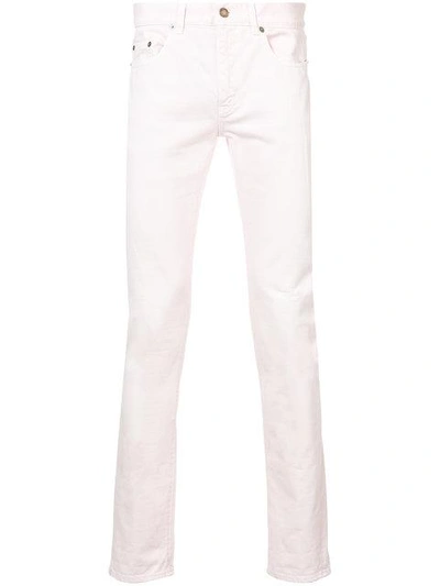 Shop Saint Laurent Low Rise Skinny Jeans - Pink