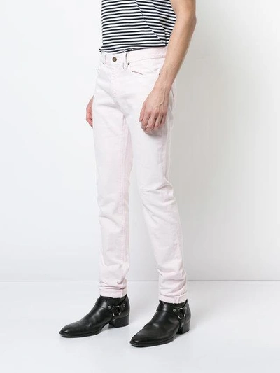 Shop Saint Laurent Low Rise Skinny Jeans - Pink