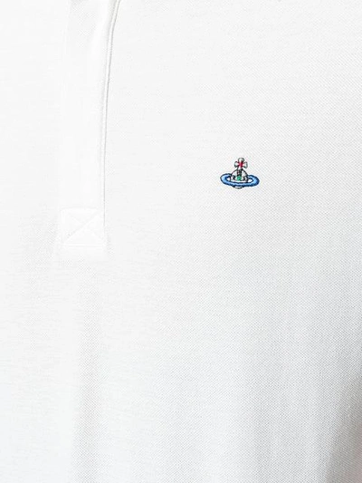 Shop Vivienne Westwood Embroidered Orb Polo Shirt - White