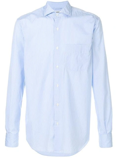 Shop Aspesi Patch Pocket Shirt In Blue