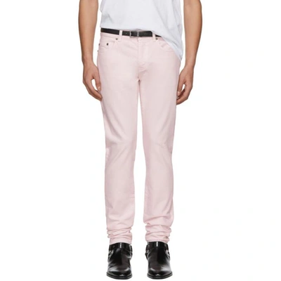 Shop Saint Laurent Pink Low-rise Skinny Jeans In 5573pwdpink