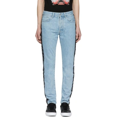 Marcelo Burlon County Of Milan Blue Kappa Edition Anti-fit Jeans In Light  Wash | ModeSens
