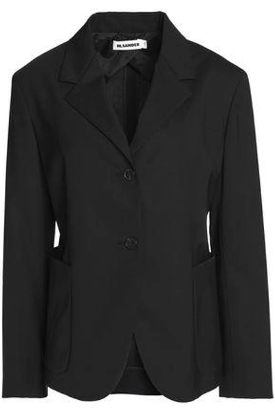 Shop Jil Sander Woman Virgin Wool-blend Blazer Black