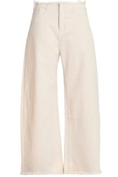 Shop Marques' Almeida High-rise Wide-leg Jeans In Off-white