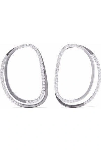 Shop Kenneth Jay Lane Silver-tone Crystal Earrings