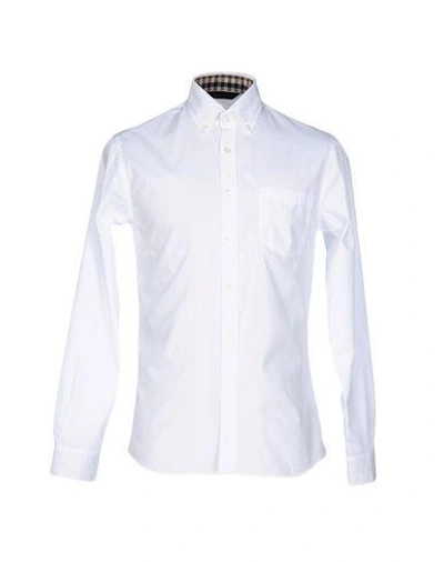 Shop Aquascutum Man Shirt White Size 17 Cotton, Elastane, Polyester