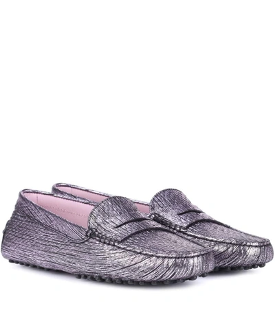 Shop Tod's Gommino Leather Loafer In Purple