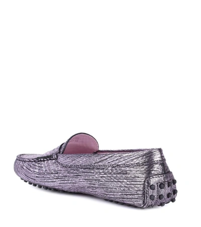 Shop Tod's Gommino Leather Loafer In Purple