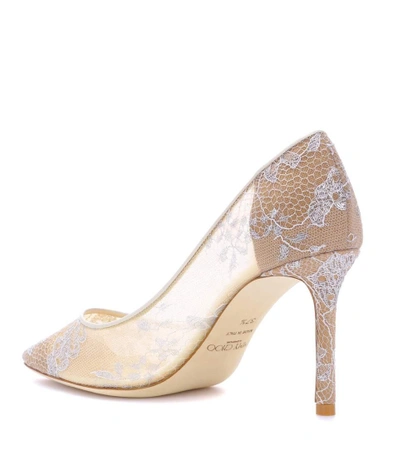 Shop Jimmy Choo Romy 85 Lace Pumps In White