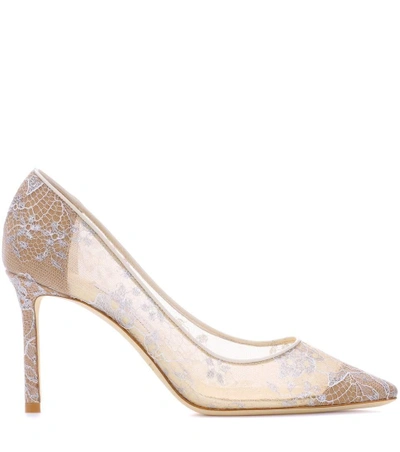 Shop Jimmy Choo Romy 85 Lace Pumps In White