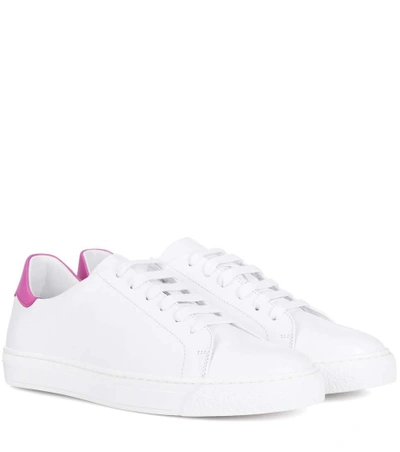 Shop Anya Hindmarch Wink Leather Sneakers In White