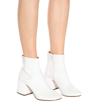 Shop Mm6 Maison Margiela Leather Ankle Boots In White