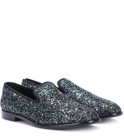 Shop Jimmy Choo Marlo Glitter Loafers In Metallic