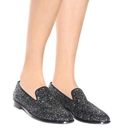 Shop Jimmy Choo Marlo Glitter Loafers In Metallic
