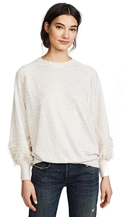 Shop The Great The Loop Sleeve Sweater In Heather Oatmeal