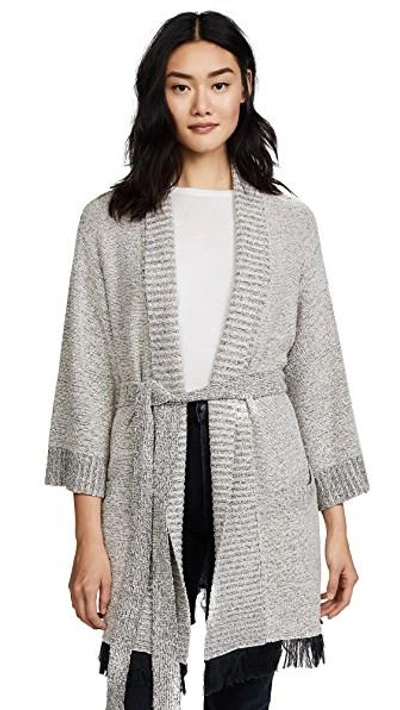Shop Skin Cozy Boucle Robe In Ivory
