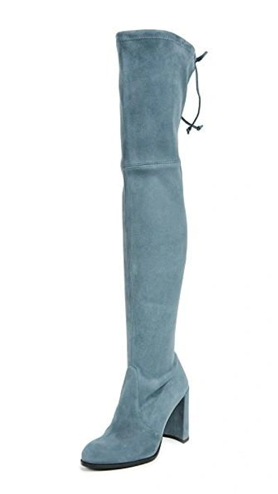 Shop Stuart Weitzman Hiline Thigh High Boots In Denim