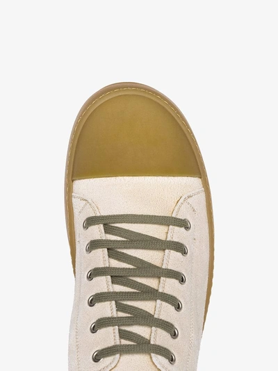 Shop Rick Owens Beige Lace Up Sneakers In Nude&neutrals