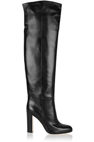 Shop Gianvito Rossi Woman Leather Over-the-knee Boots Black