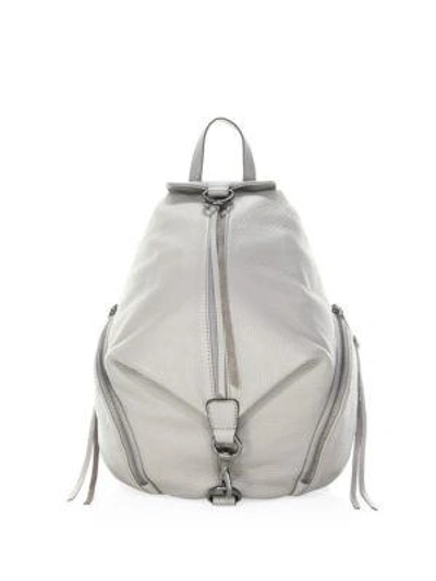 Shop Rebecca Minkoff Julian Leather Backpack In Grey