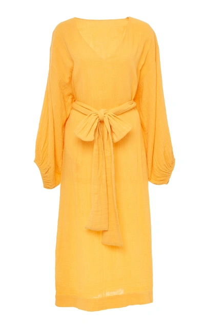 Shop Rhode Delilah Midi Dress In Yellow