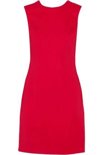 Shop Versace Woman Stretch-cady Mini Dress Claret