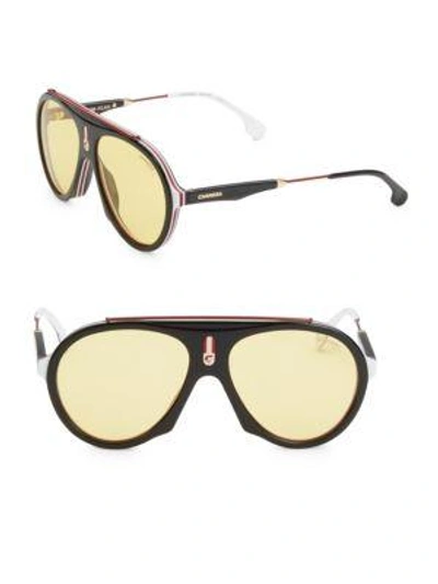 Shop Carrera Flag 57mm Aviator Sunglasses In Red