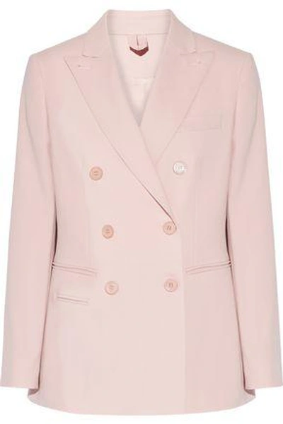 Shop Max Mara Woman Derrik Double-breasted Stretch-wool Blazer Pastel Pink