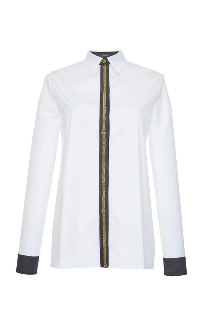 Shop Versace Poplin Shirt In White