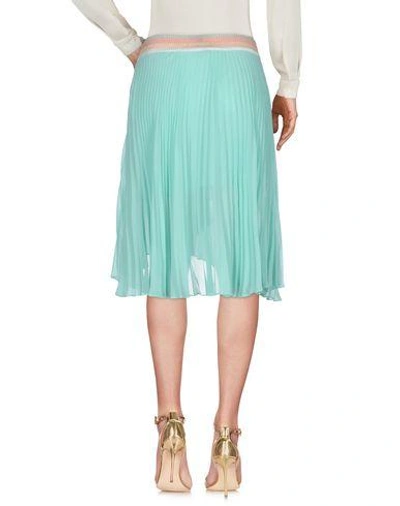 Shop Pinko Woman Mini Skirt Light Green Size 8 Polyester, Cotton, Elastane, Metallic Fiber