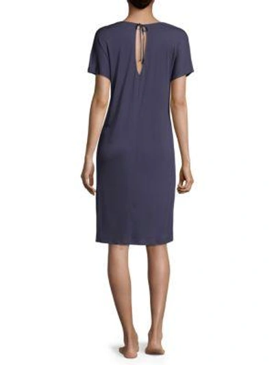 Shop Hanro Rose Short-sleeve Nightgown In Purple