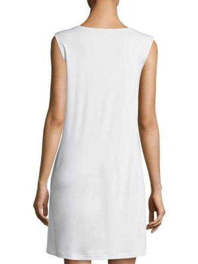 Shop Hanro Jasmin Short Sleeveless Nightgown In Off White