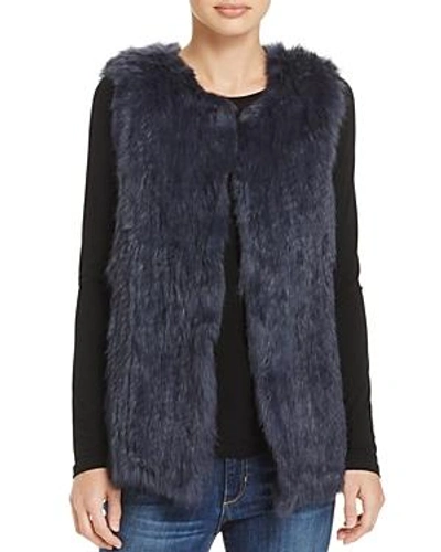 Shop 525 America Rabbit Fur Long Vest - 100% Exclusive In Shdow Blue