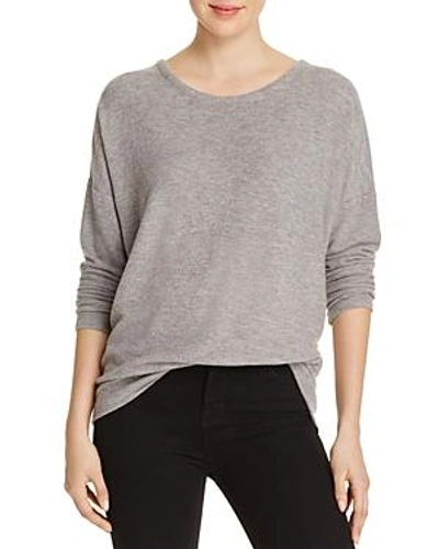 Shop Chaser Lace-up Back Sweater In Heather Gray
