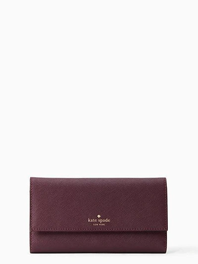 Shop Kate Spade Leather Iphone 7/8/8 Wallet In Deep Plum