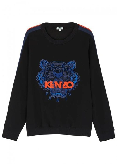 Shop Kenzo Tiger-embroidered Sweatshirt In Black