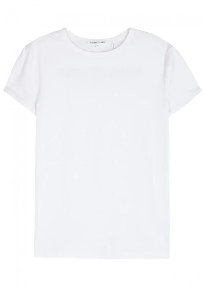 Shop Helmut Lang White Logo-print Cotton T-shirt