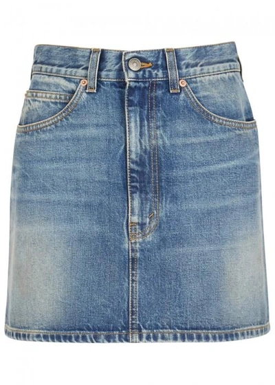 Shop Gucci Blue Denim Mini Skirt