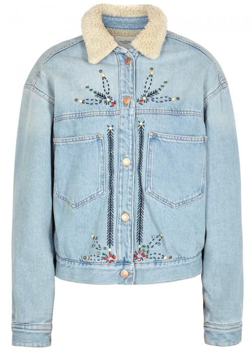 Isabel Marant Embroidered Denim Jacket | ModeSens