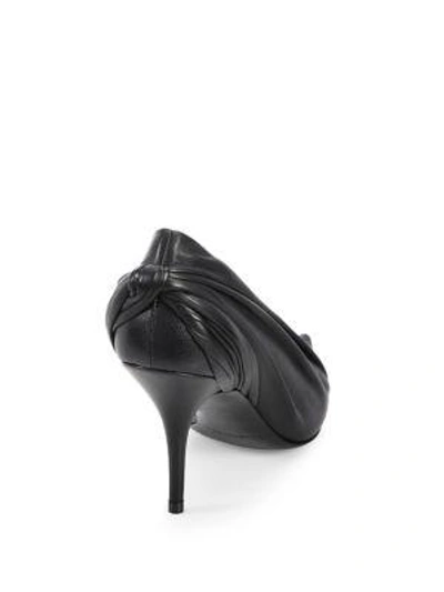 Shop Balenciaga Draped Leather Pump In Noir