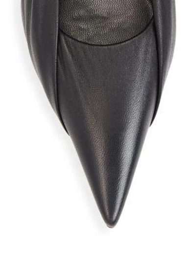 Shop Balenciaga Draped Leather Pump In Noir