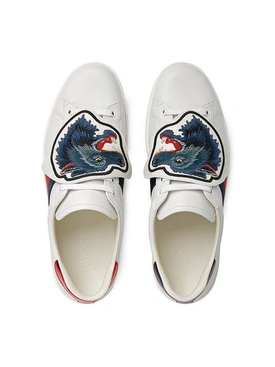 Shop Gucci Ace Sneakers With Removable Patches In White