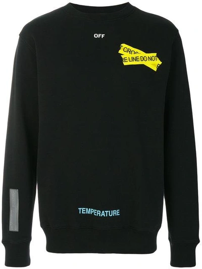 Shop Off-white Fire Tape Sweatshirt - Black