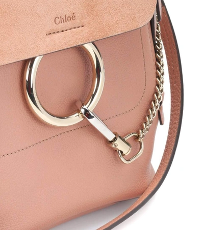 Shop Chloé Faye Leather And Suede Backpack In Pink